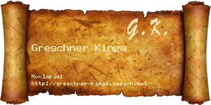 Greschner Kinga névjegykártya